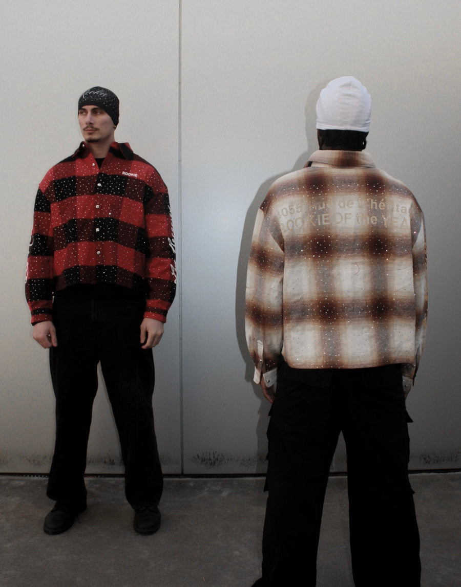 Bred and Iron Rust Iced Out Flannels, front and back